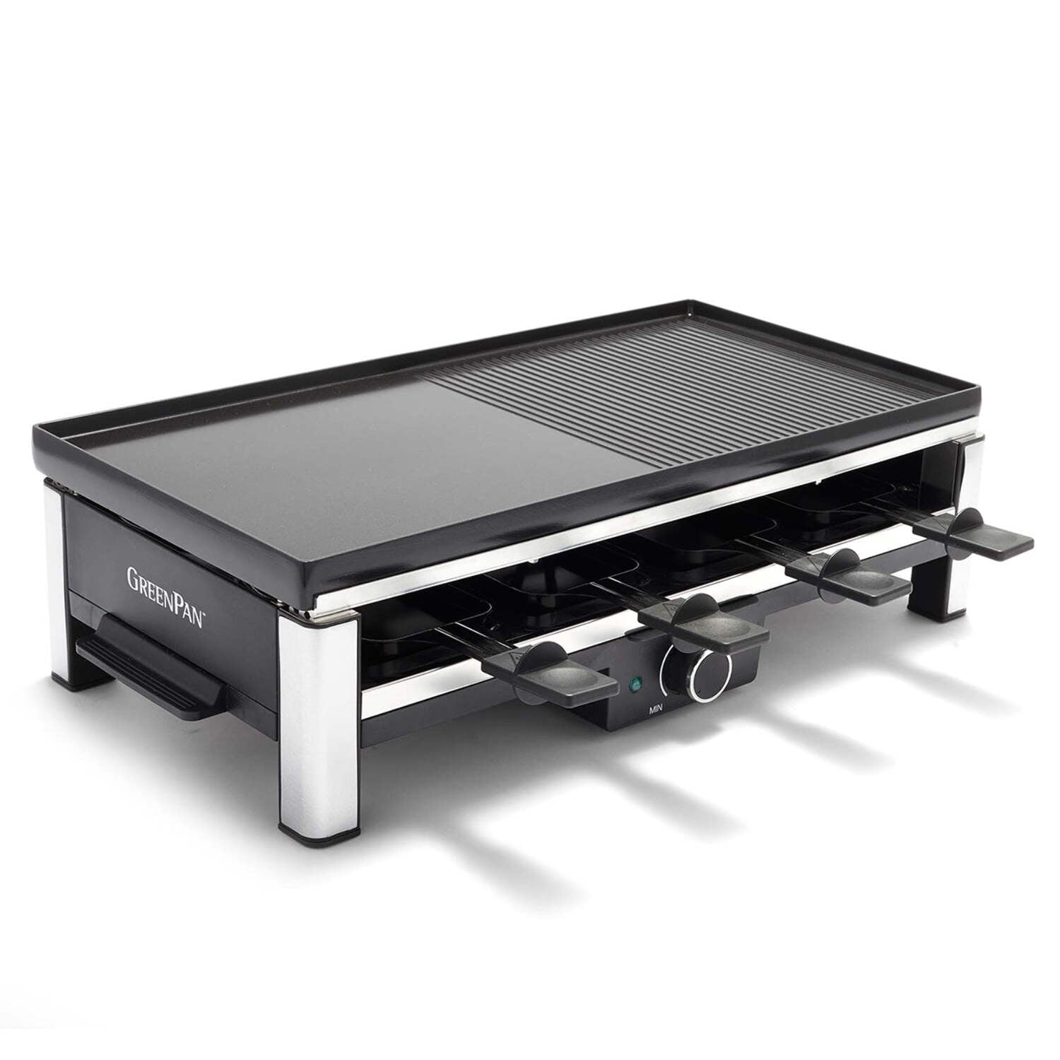 Black Nonstick Electric Griddle with Reversible Grill Plate