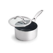 GreenPan Valencia Pro 1.5-Quart Saucepan with Glass Lid, Tri-Ply Stainless Steel, Nonstick