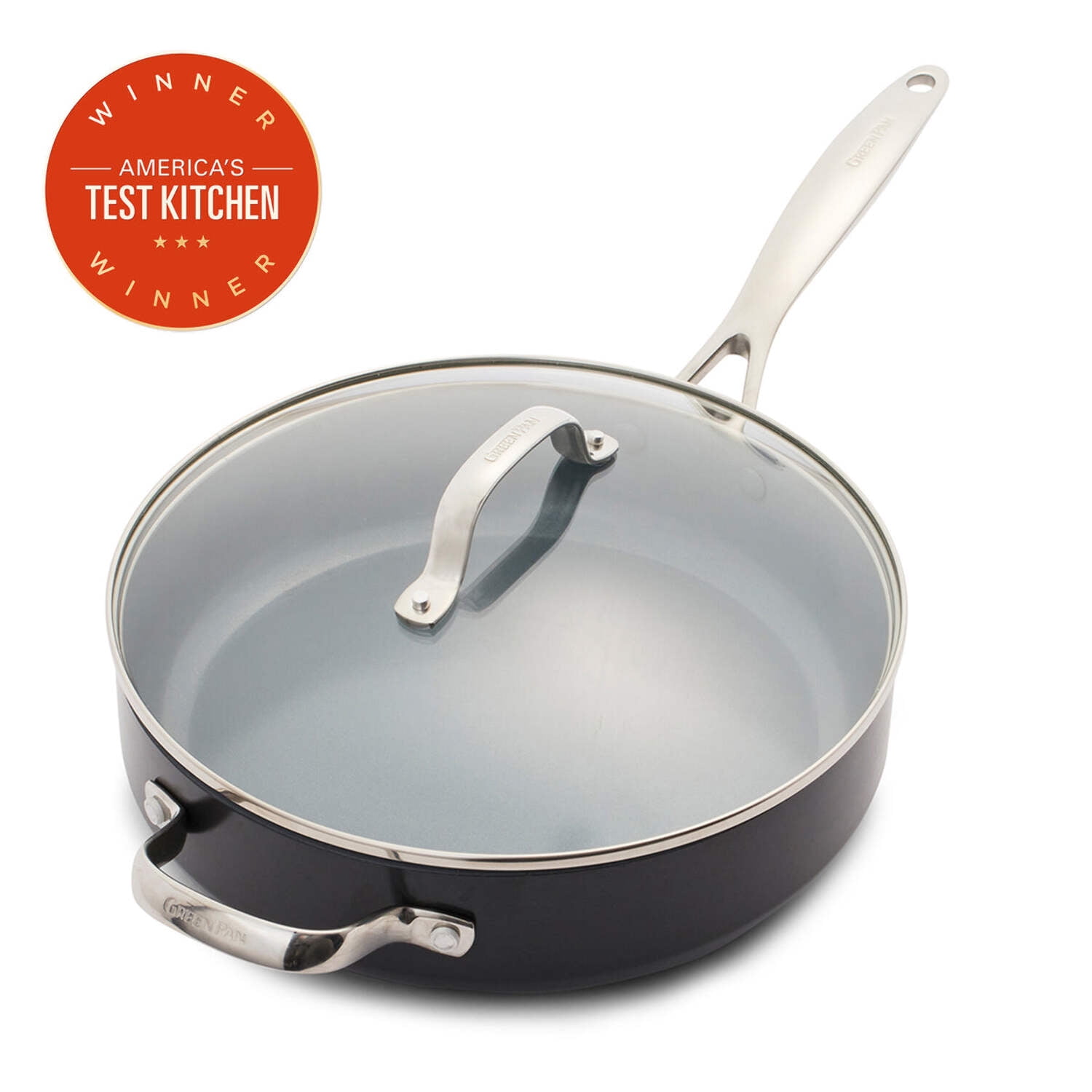 Valencia Pro 4.5QT Black Aluminum Nonstick Sauté Pan with Lid