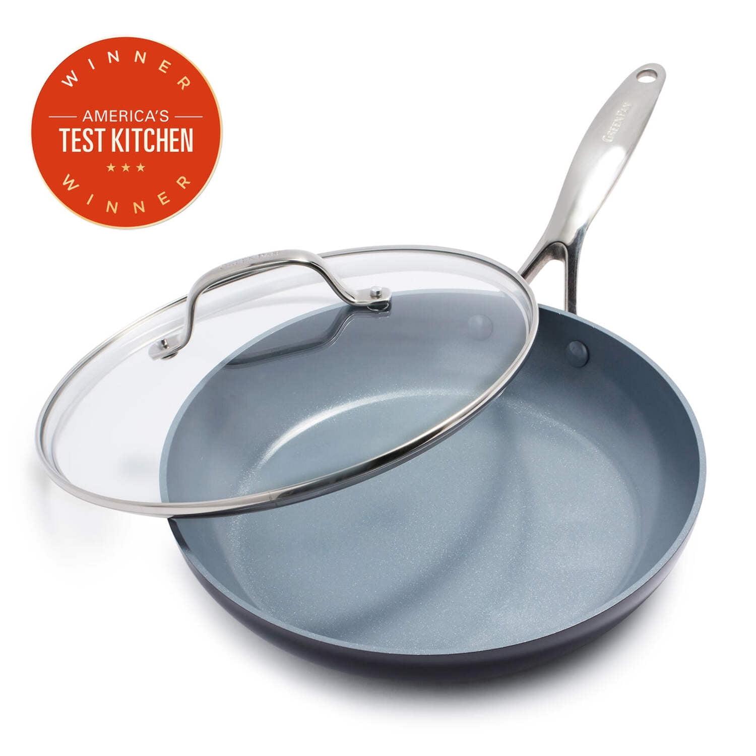 Valencia Pro 10" Gray Ceramic Nonstick Frypan with Lid