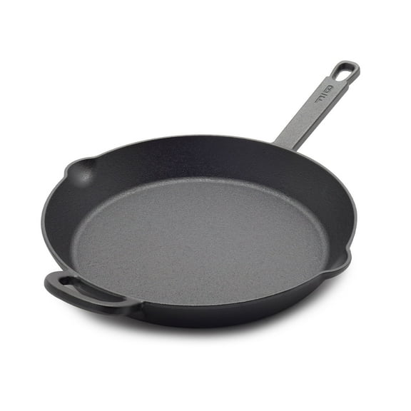 GreenPan Bobby Flay 12” Cast Iron Pre-Seasoned Skillet with Helper Handle, Heavy Duty, Black
