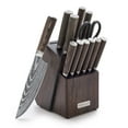thumbnail interactive-video image 1 of GreenPan Bobby Flay 13 Piece Stainless Steel Cutlery Knife Block Set, Acacia Wood Block, Wood Handle, 1 of 13