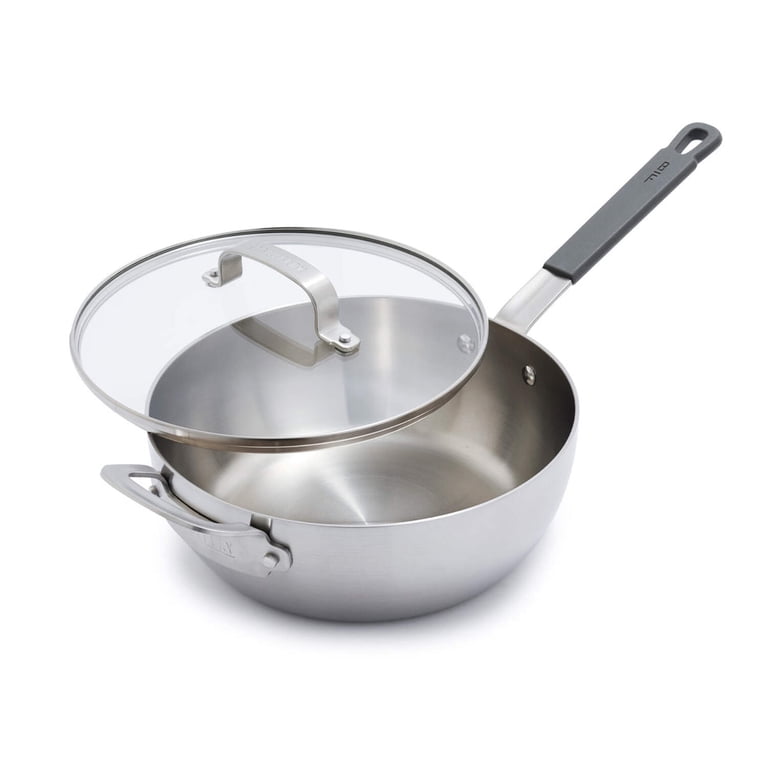 GreenPan x Bobby Flay Stainless Steel 3.75QT Saucepan, Tri Ply