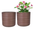 thumbnail image 1 of GreenShip 2 Pack Planters for Indoor Plants,8 inchPlant Pots with Drainage Hole,Flower Pots,Chocolate, 1 of 8