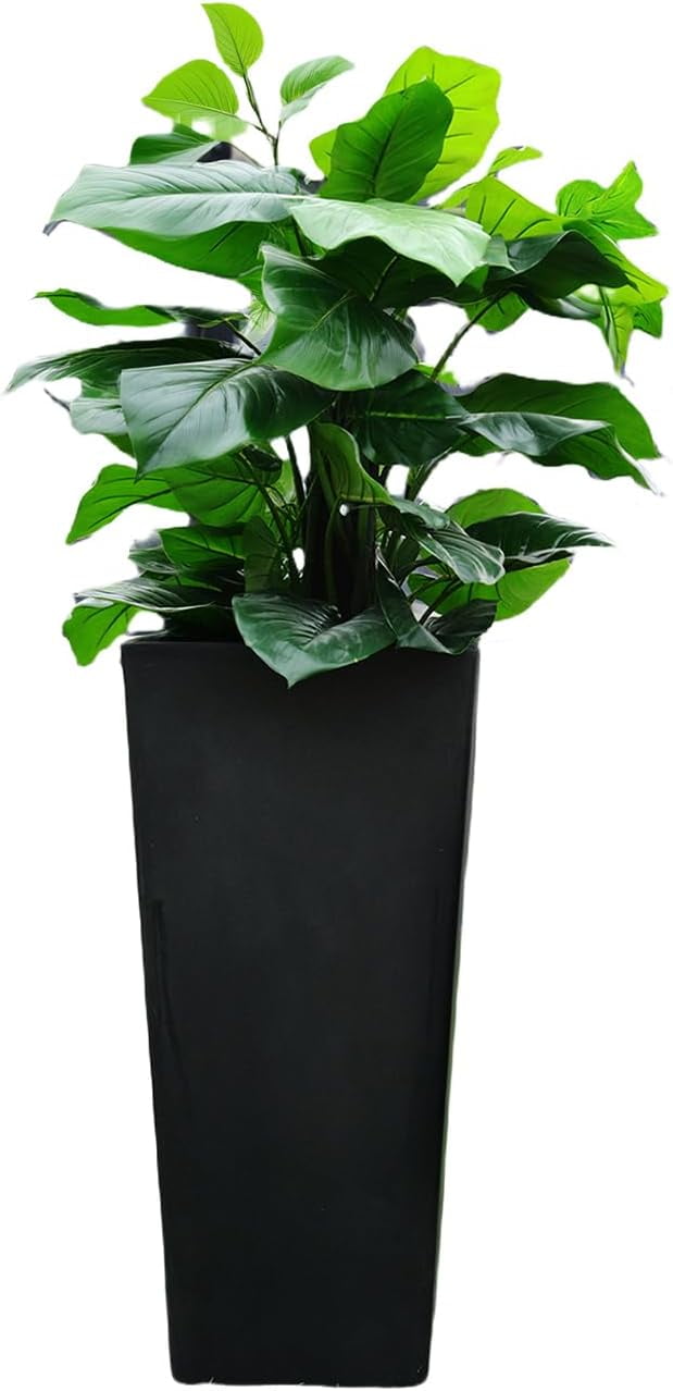 GreenShip 27 inch Tall Planters for Indoor Outdoor Plants, Large Black — free download