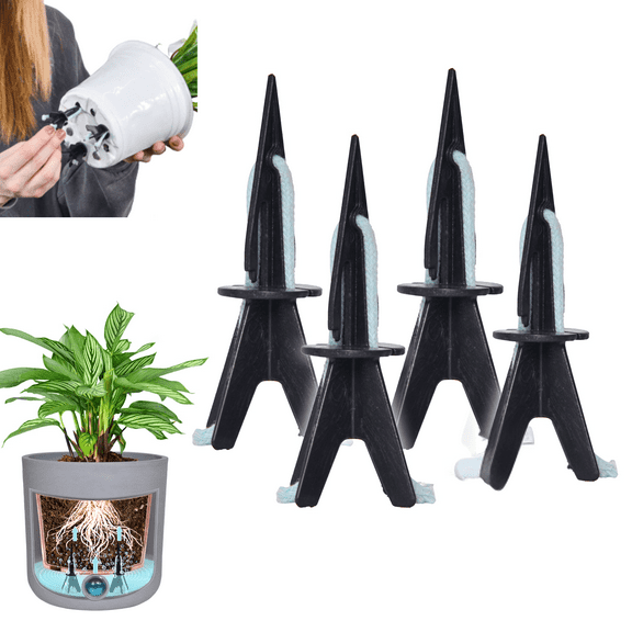 GreenShip 4 Pack Patented Self-Watering Spikes, Budget-Friendly Plant Watering Tool for Indoor Plant, Suitable for Growers Pots,Automatic Self-Watering Stakes, DIY Self-Watering System