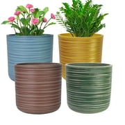 GreenShip 4 Pack 8 in. Indoor Planter Pot with Drainage Hole