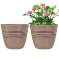 thumbnail image 1 of GreenShip 2 Pack 14 inch Plant Pots for Indoor Plant, Decorative Planters for Indoor Outdoor Use, Modern Flower Pots with Drainage Hole (Color: Taupe), 1 of 8