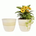 thumbnail image 1 of GreenShip 2 Pack 14 inch Plant Pots for Indoor Plant, Decorative Planters for Indoor Outdoor Use, Modern Flower Pots with Drainage Hole(Color: Beige), 1 of 7