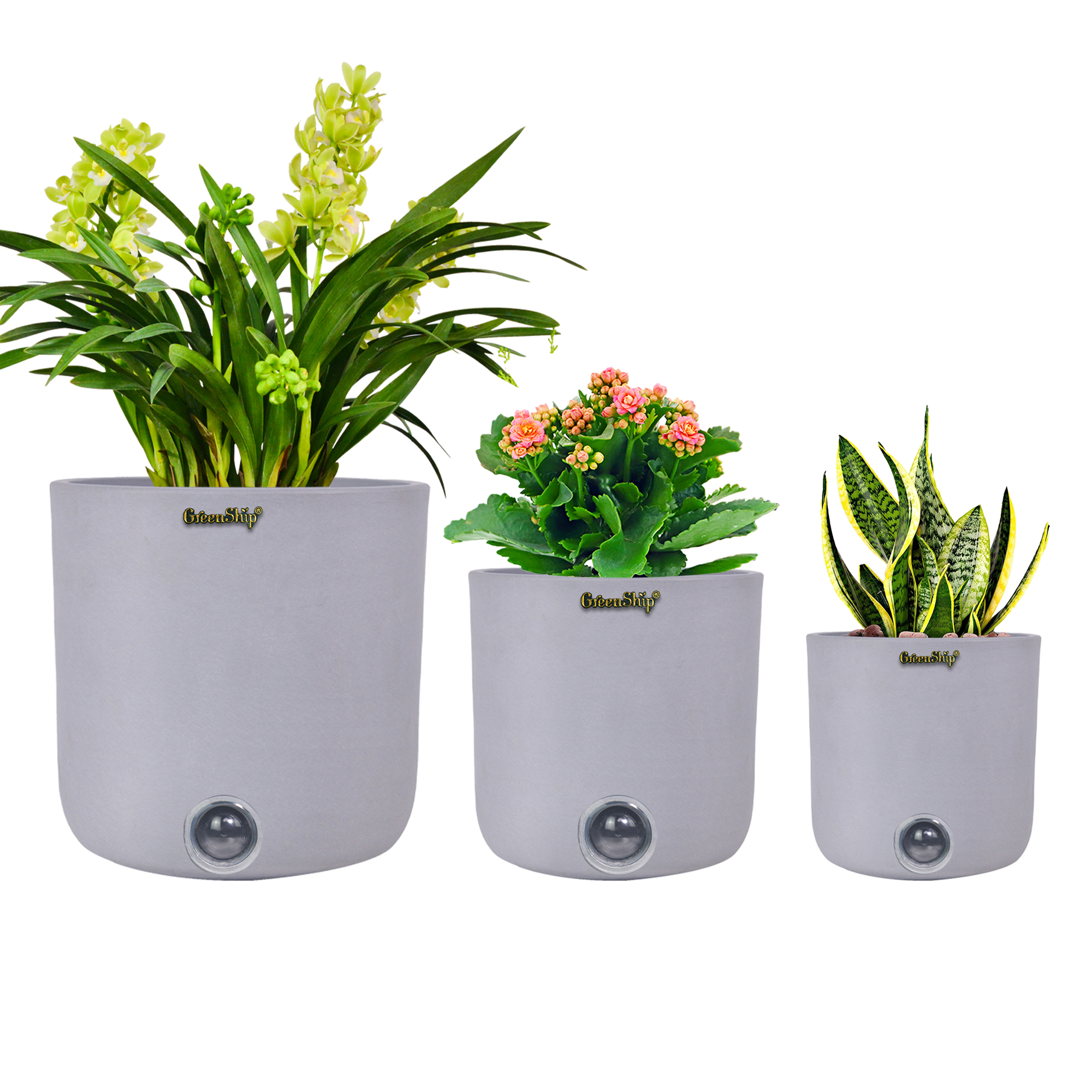 Nancy Janes 12 in. Self Watering Stacking Planters Set of 3