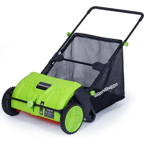 GreenSweep PickUp Pro 2 Leaf & Lawn Sweeper, Push Powered Manual Yard Sweeper with 3.65 ft³ Hopper and Tool-Free Height Adjustment