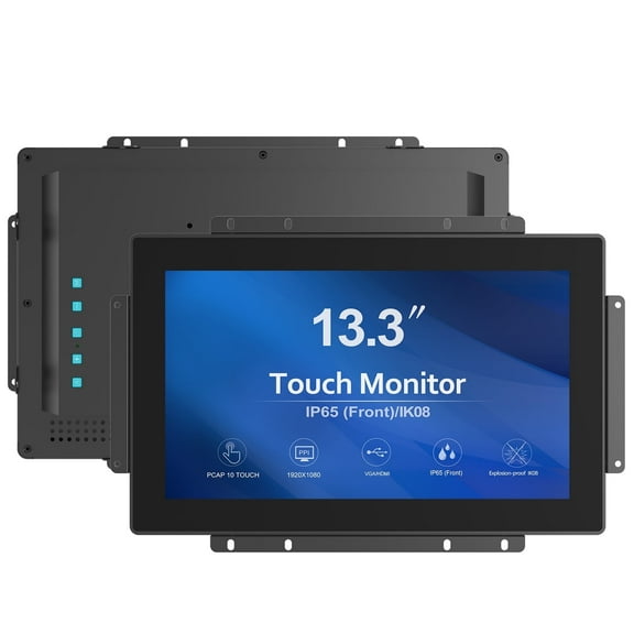 GreenTouch 13.3 Inch 1000 Nits High Brightness 10 Points Open Frame Touch Display,16:9,1920 x1080,Black