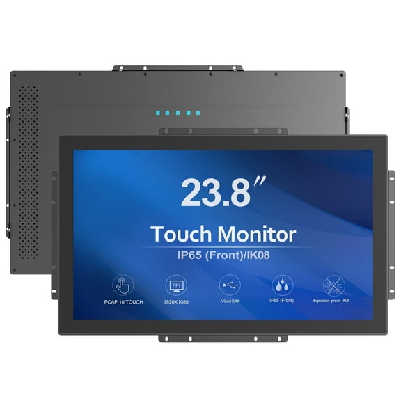 GreenTouch 23.8" 10 Points PCAP Open Frame Touch Screen Monitors,1920x1080,Black,1000 Nits Brightness