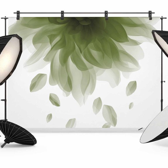 GreenTranslucent Floral Photography Backdrop 12x8FT, Gradient Art Watercolor Decor Photo Backdrops, Background for Photography Studio Photo Studio Background, Back Drop for Photoshoot