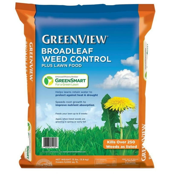GreenView Broadleaf Weed Control + Lawn Food - 13 lb. - Covers 5,000 Sq. ft.