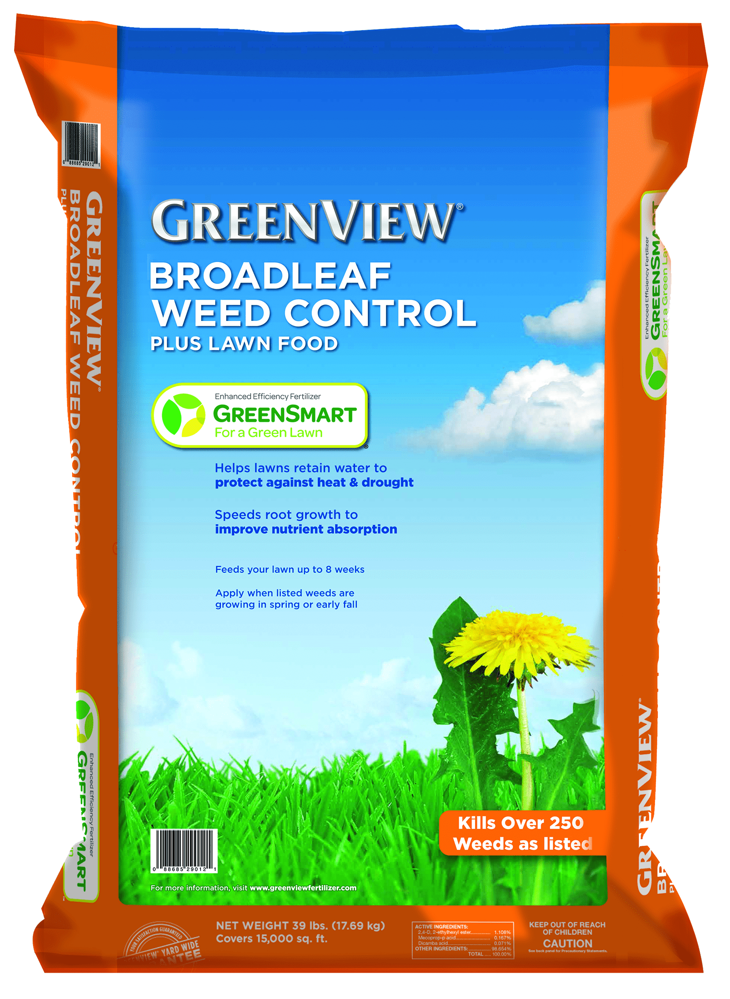GreenView Broadleaf Weed Control Plus Lawn Food - 39 lb. - Covers 15,000 sq. ft.