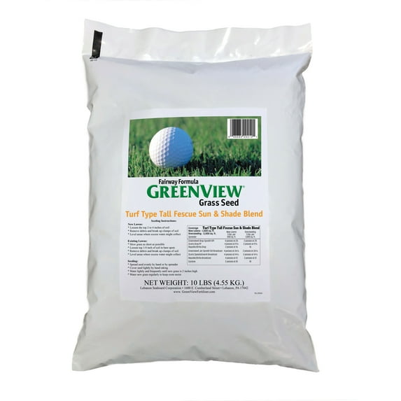 GreenView Fairway Formula Turf Type Tall Fescue Sun & Shade Grass Seed Blend, Bag 10 lb
