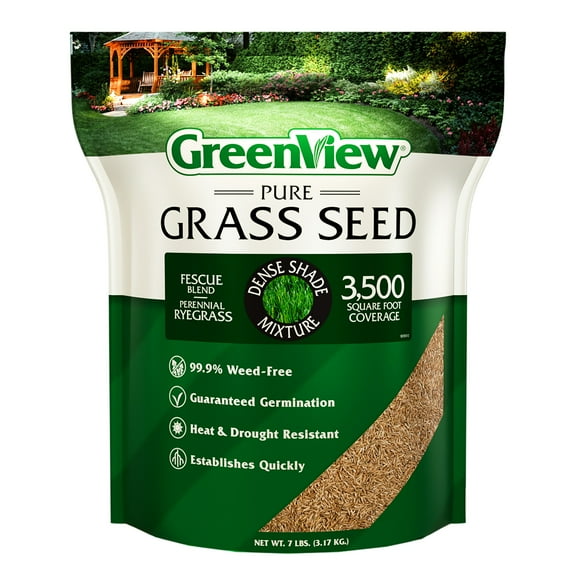 GreenView Pure Grass Seed Dense Shade Mixture, 7 lb. Bag  Covers up to 3,500 sq. ft.