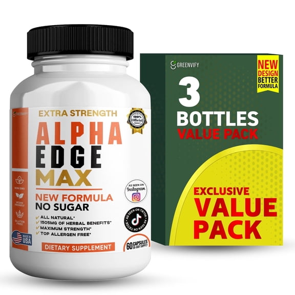 GreenVify Alpha Edge Max – Men’s Lifestyle & Daily Supplement, Adult Nutritional Formula