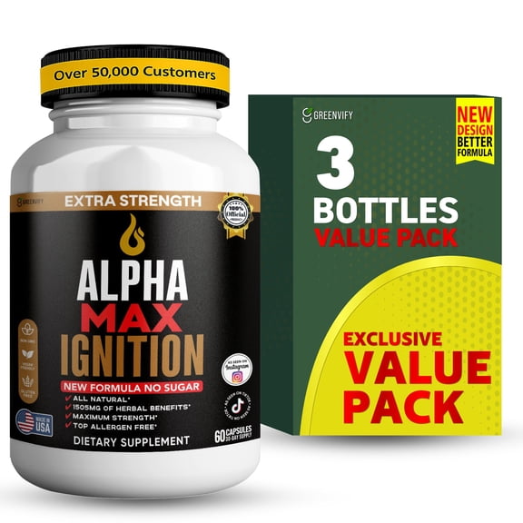 GreenVify Alpha Max Ignition Men's Energy, Vitality & Performance Support Supplement
