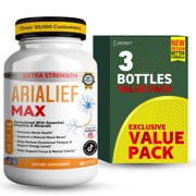 GreenVify Arialief Max Vitamin B Complex Supplement with B12, Biotin & Inositol, 60 Capsules 3 Pack
