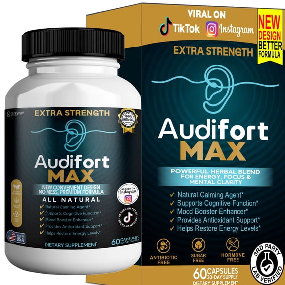 GreenVify Audifort Max – Hearing Support Dietary Supplement for Daily Wellness, Advanced Ear & Auditory Health Formula