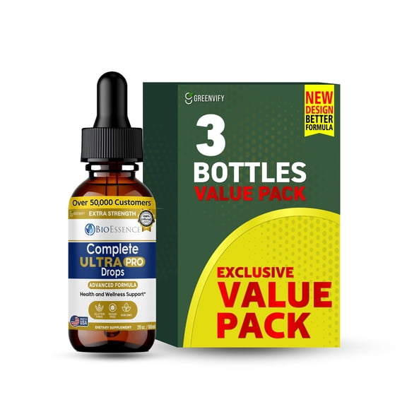 GreenVify BioEssence Complete Ultra Pro Drops Liquid Wellness Supplement Supports Energy & Daily Balance
