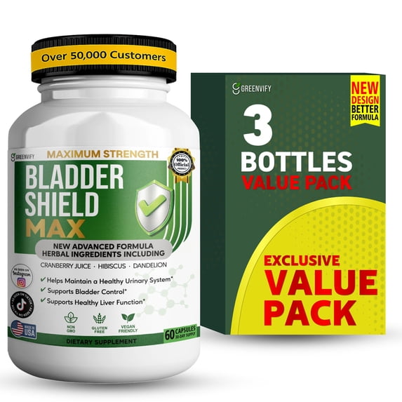GreenVify BladderShield Max Urinary & Bladder Support Supplement Capsules