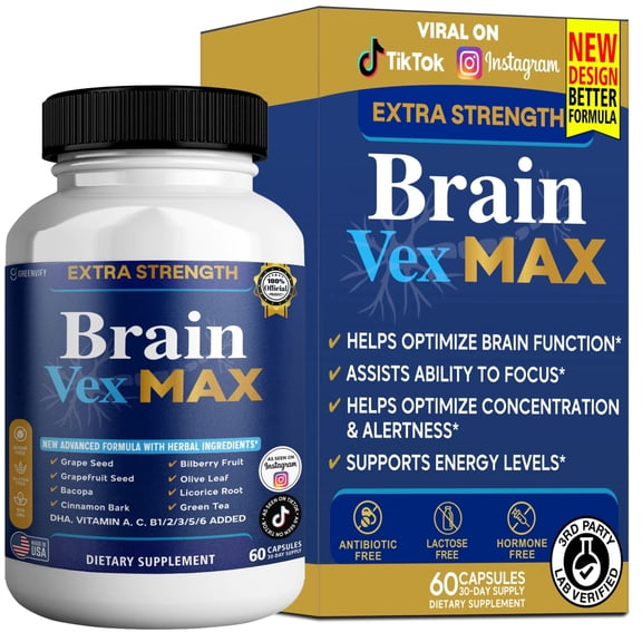 GreenVify Brainvex Max Dietary Supplement Capsules – Brain Health & Cognitive Function Support