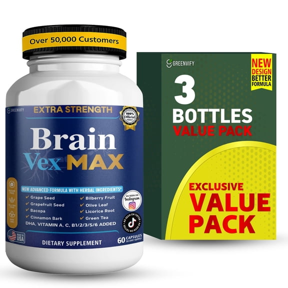 GreenVify Brainvex Max Dietary Supplement Capsules Brain Health & Cognitive Function Support