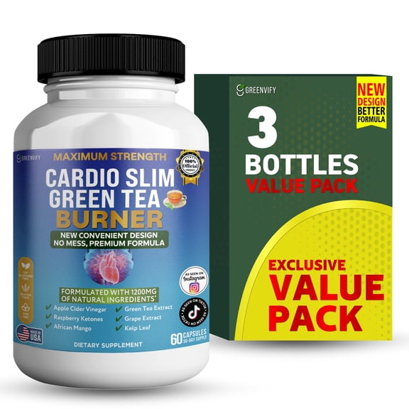 GreenVify Cardio Slim Green Tea Burner – Green Tea Energy & Active Lifestyle Support Supplement