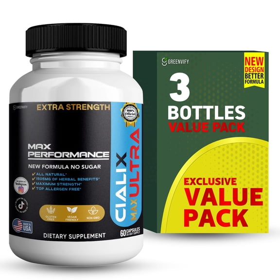 GreenVify Cialix Max Ultra Dietary Supplement Capsules Mens Daily Vitality & Wellness Support