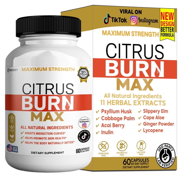 GreenVify Citrus Burn Max Dietary Supplement Capsules Citrus Blend Daily Wellness Support