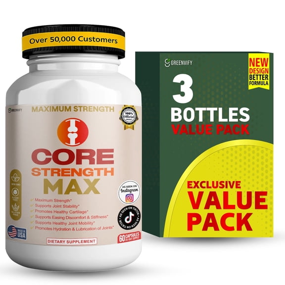 GreenVify Core Strength Max Daily Supplement, Advanced Energy & Vitality Support Formula