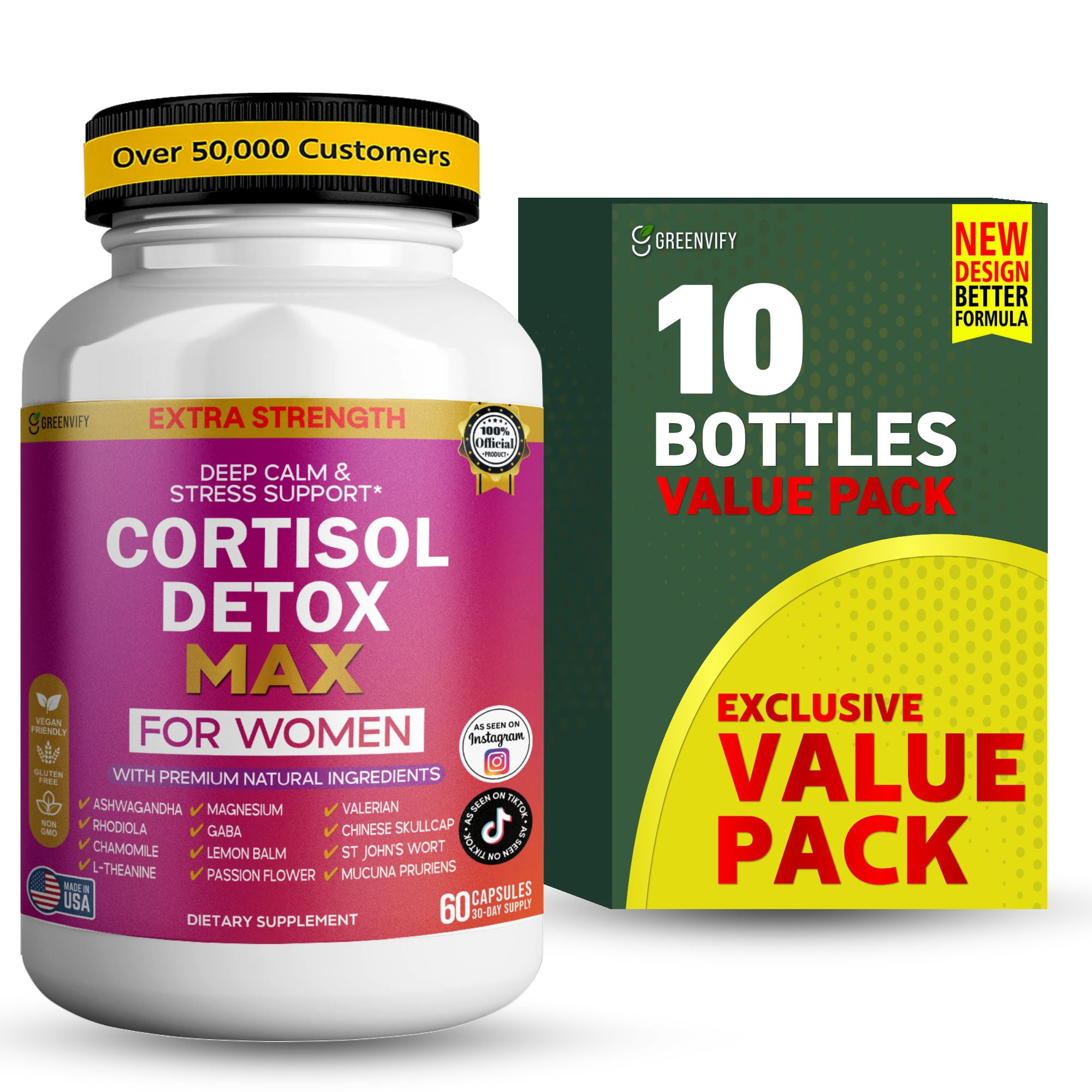 Edrox Max GreenVify Cortisol Detox Max for Women – Daily Stress Balance ...