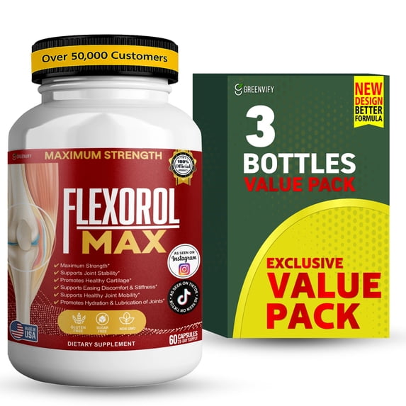 GreenVify Flexorol Max Joint & Mobility Support Dietary Supplement Capsules
