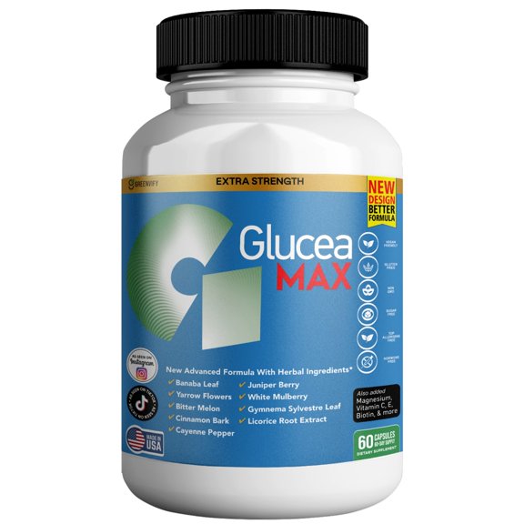GreenVify Glucea Max Glucose Metabolism Support Supplement with Chromium, Cinnamon & Bitter Melon, 60 Capsules