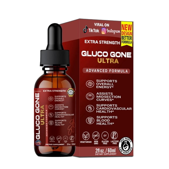 GreenVify Gluco Gone Ultra Dietary Supplement Drops Daily Metabolic & Wellness Support