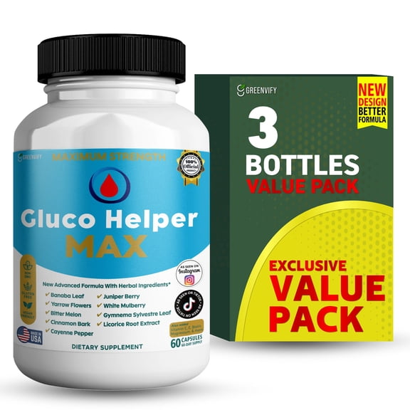 GreenVify Gluco Helper Max – Blood Sugar Support Supplement – Glucose Metabolism & Daily Wellness Formula
