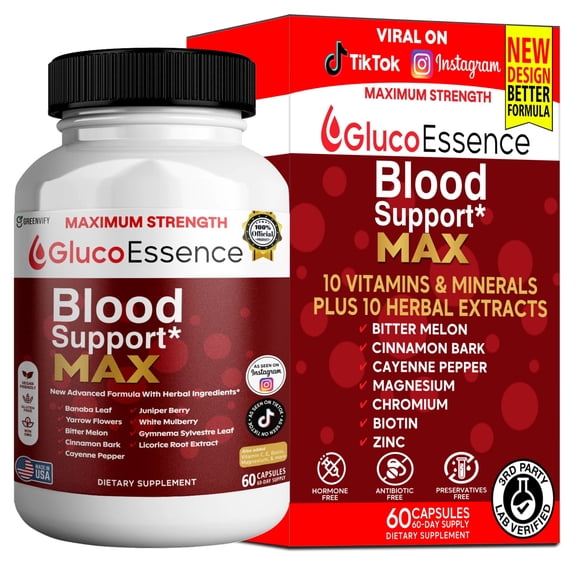 GreenVify GlucoEssence Blood Support Max – Blood Sugar Wellness & Metabolic Balance Formula