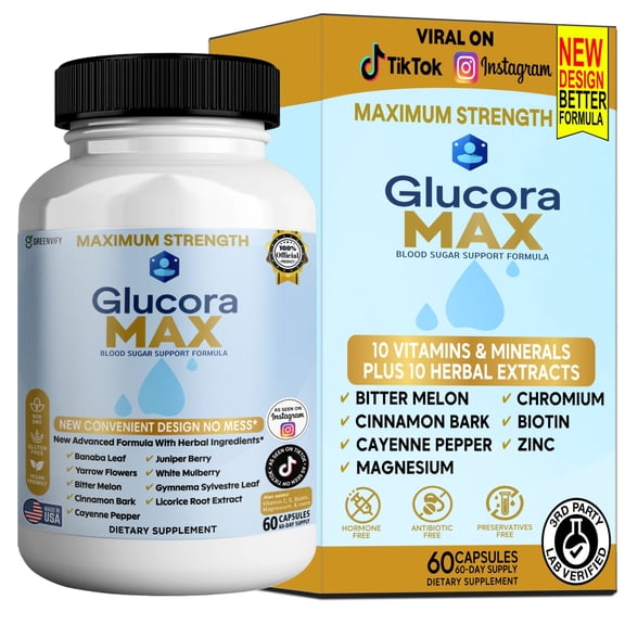 GreenVify Glucora Max Blood Sugar Support Supplement – Supports Metabolic Health & Daily Balance