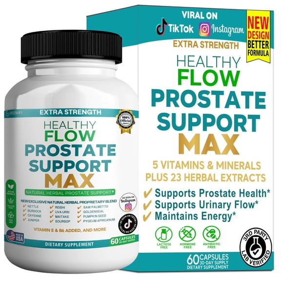 GreenVify Healthy Flow Prostate Support Max – Men’s Prostate & Urinary Wellness Dietary Supplement