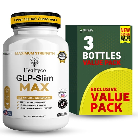 GreenVify Healtyco GLP-Slim Max – Daily Dietary Supplement, Advanced Metabolic Support Formula