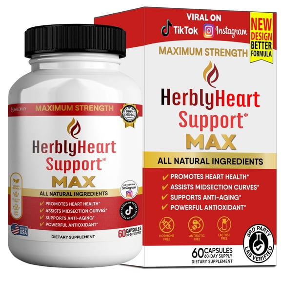 GreenVify Herbly Heart Support Max Cardiovascular Support Supplement – Supports Heart Health & Daily Wellness