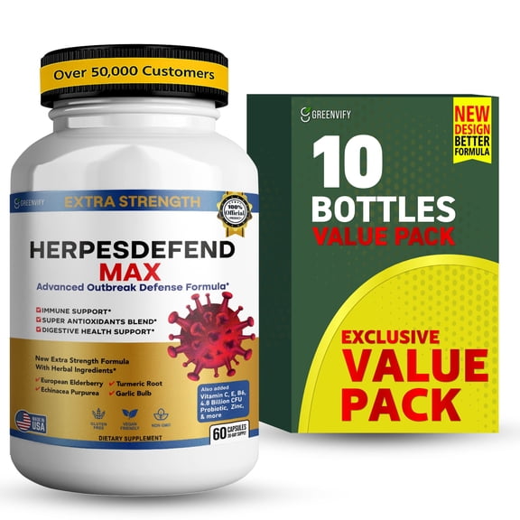 GreenVify HerpesDefend Max Advanced Outbreak Defense Formula