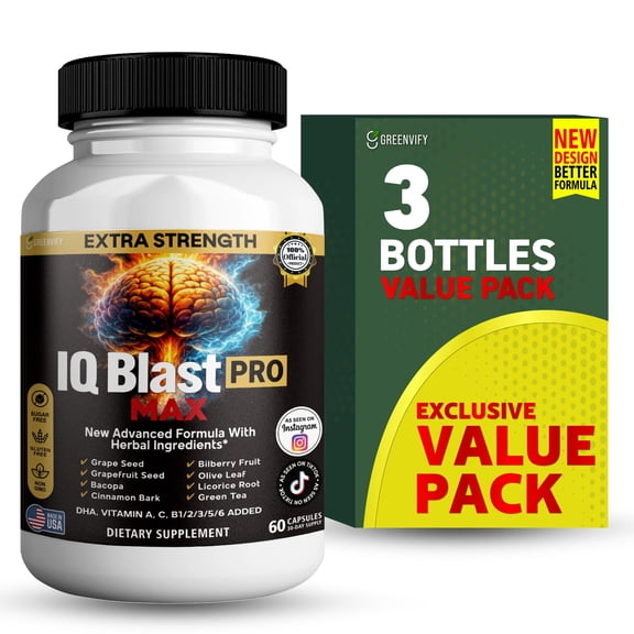 GreenVify IQ Blast Pro Max Dietary Supplement Capsules Daily Cognitive & Wellness Support