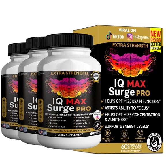 GreenVify IQ Max Surge Pro Focus, Memory & Mental Energy Wellness Support Formula