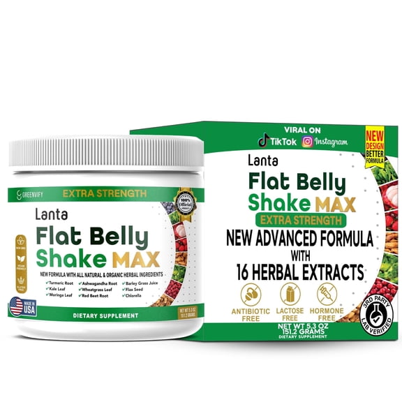 GreenVify Lanta Flat Belly Shake Max Nutritional Drink Mix Daily Digestive & Support