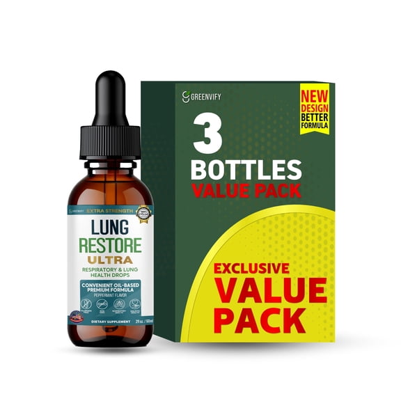 GreenVify Lung Restore Ultra Respiratory & Wellness Drops Herbal Blend Liquid Supplement
