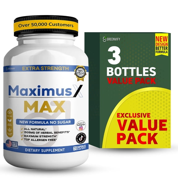 GreenVify Maximus X Max Dietary Supplement Capsules for Men
